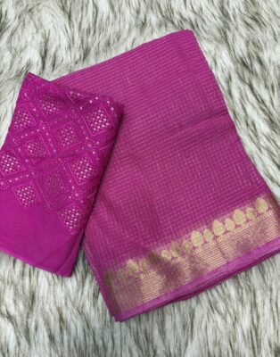 Viscose Georgette Sarees With Blouse (2)