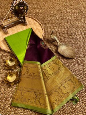 Mangalagiri Pattu Sarees With Blouse (1)