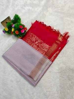 Pure Border Less Sarees With Blouse (2)