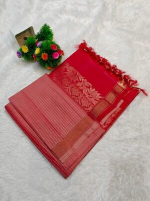 Pure Border Less Sarees With Blouse (6)