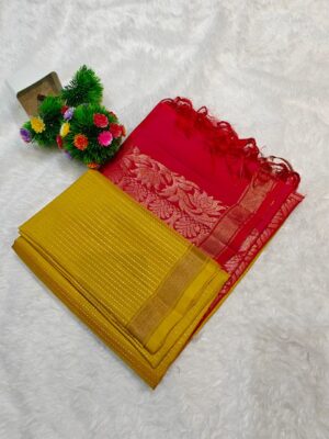 Pure Border Less Sarees With Blouse (7)