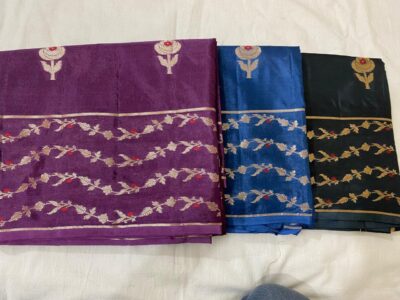 Banarasi Premium Munga Crepe Sarees With Blouse (5)