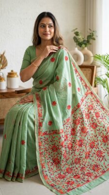 Beautiful Chanderi Hand Work Sarees (12)