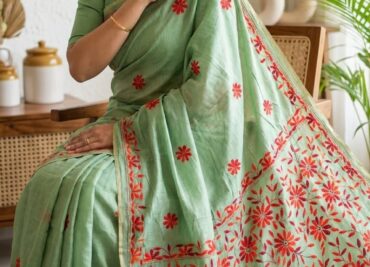Beautiful Chanderi Hand Work Sarees (12)