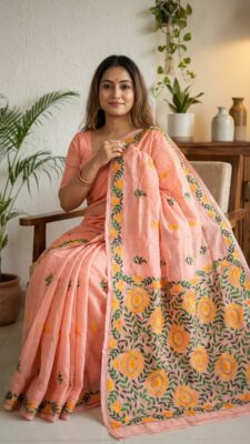 Beautiful Chanderi Hand Work Sarees (13)