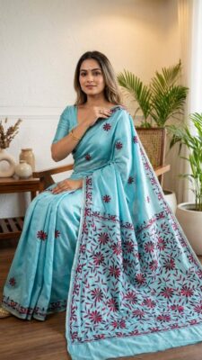 Beautiful Chanderi Hand Work Sarees (19)