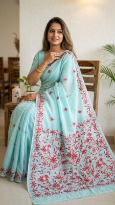 Beautiful Chanderi Hand Work Sarees (2)