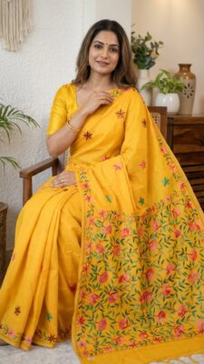 Beautiful Chanderi Hand Work Sarees (20)