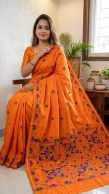 Beautiful Chanderi Hand Work Sarees (22)