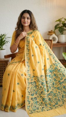 Beautiful Chanderi Hand Work Sarees (4)