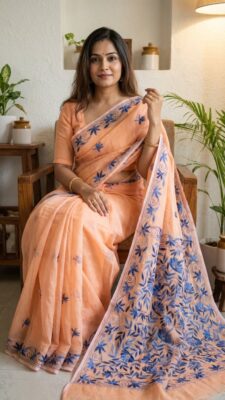 Beautiful Chanderi Hand Work Sarees (7)