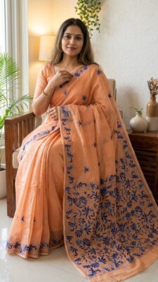 Beautiful Chanderi Hand Work Sarees (8)