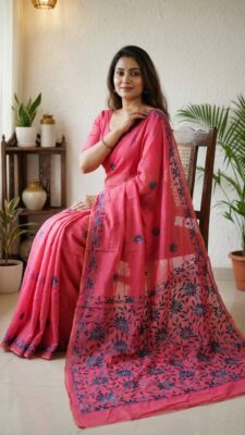 Beautiful Chanderi Hand Work Sarees (9)