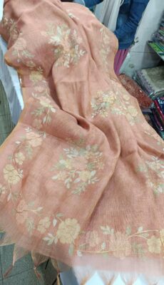 Beautiful Linen Tissue Zari Work Sarees (2)