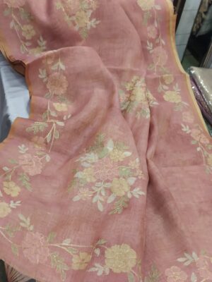 Beautiful Linen Tissue Zari Work Sarees (4)