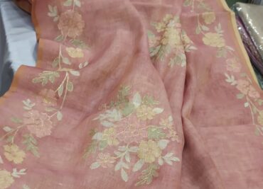 Beautiful Linen Tissue Zari Work Sarees (4)