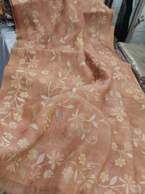 Beautiful Linen Tissue Zari Work Sarees (6)