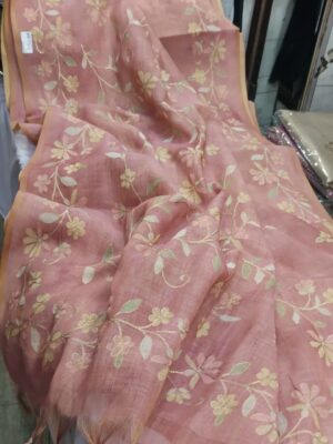 Beautiful Linen Tissue Zari Work Sarees (7)