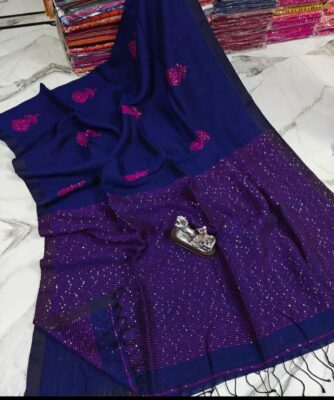 Exclusive Linen Sequence Jamdhani Sarees (12)