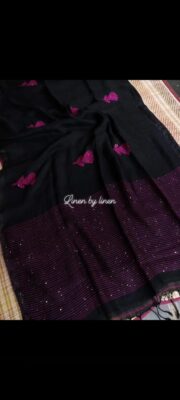 Exclusive Linen Sequence Jamdhani Sarees (15)