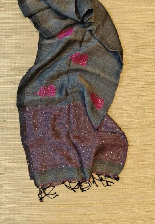 Exclusive Linen Sequence Jamdhani Sarees (2)