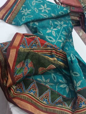 Latest Chanderi Ajrakh Printed Sarees (12)