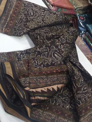 Latest Chanderi Ajrakh Printed Sarees (13)