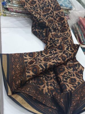 Latest Chanderi Ajrakh Printed Sarees (14)