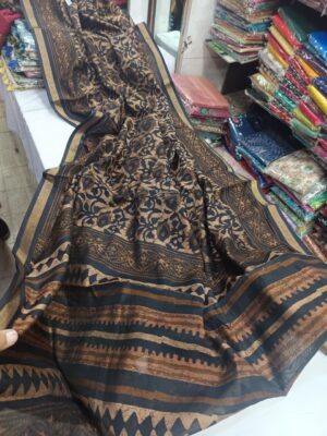 Latest Chanderi Ajrakh Printed Sarees (15)