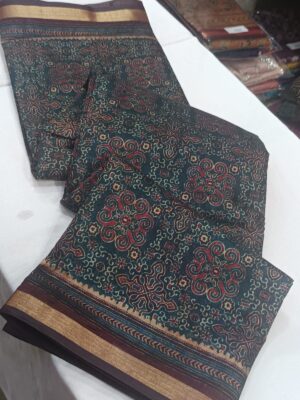 Latest Chanderi Ajrakh Printed Sarees (9)