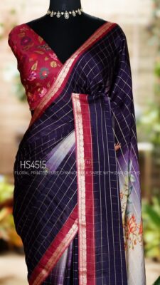 Latest Chinno Silk Sarees With Contrast Border (11)