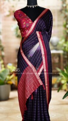 Latest Chinno Silk Sarees With Contrast Border (13)