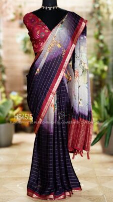 Latest Chinno Silk Sarees With Contrast Border (14)
