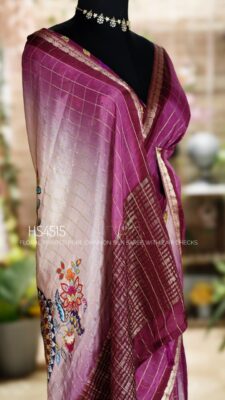 Latest Chinno Silk Sarees With Contrast Border (2)