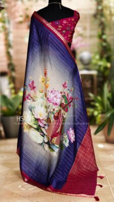 Latest Chinno Silk Sarees With Contrast Border (24)