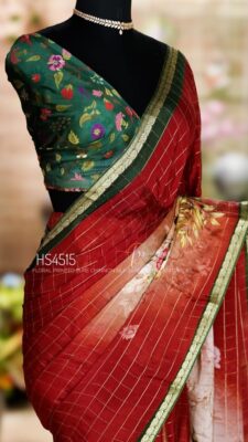 Latest Chinno Silk Sarees With Contrast Border (26)
