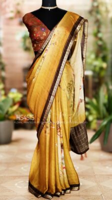 Latest Chinno Silk Sarees With Contrast Border (37)