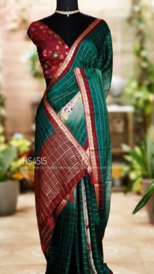 Latest Chinno Silk Sarees With Contrast Border (38)