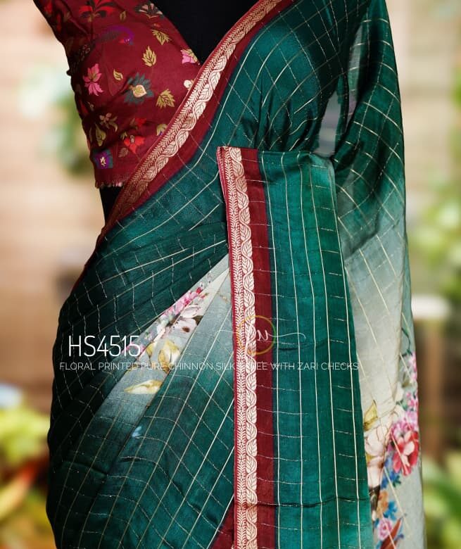 Latest Chinno Silk Sarees With Contrast Border (39)