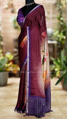 Latest Chinno Silk Sarees With Contrast Border (7)