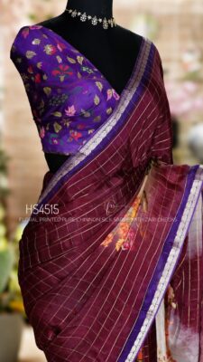 Latest Chinno Silk Sarees With Contrast Border (9)