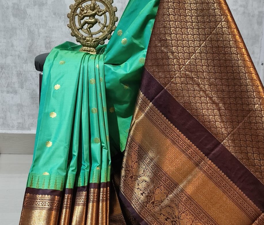 Latest Semi Gadwal Sarees With Blouse (18)