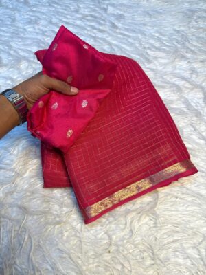 Latest Viscose Checks Georgette Sarees (1)