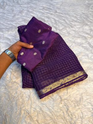 Latest Viscose Checks Georgette Sarees (2)