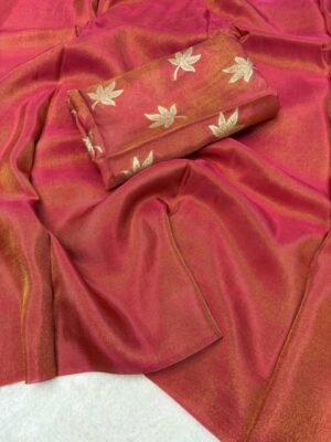 Latest Viscose Tissue Sarees (3)