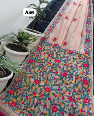 Linen Chanderi Sarees With Blouse (1)