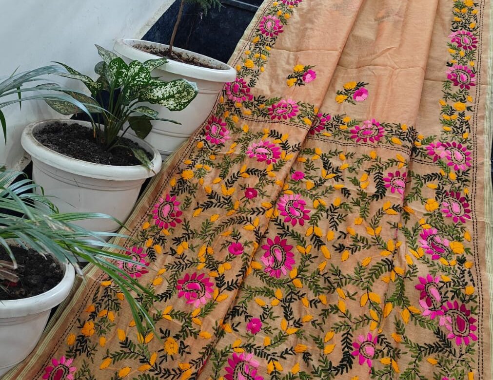 Linen Chanderi Sarees With Blouse (14)