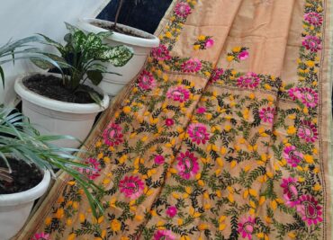 Linen Chanderi Sarees With Blouse (14)