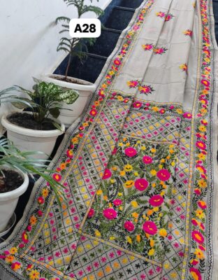 Linen Chanderi Sarees With Blouse (15)