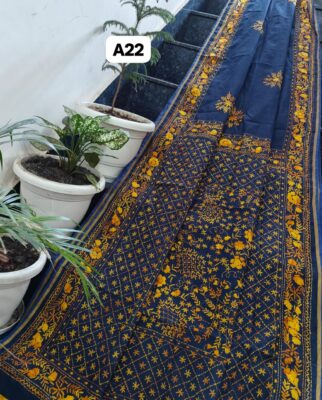 Linen Chanderi Sarees With Blouse (2)